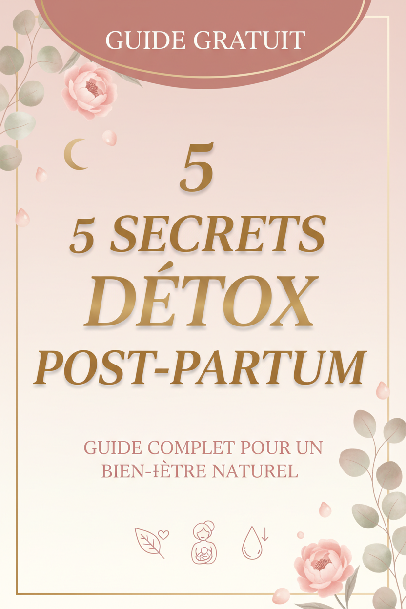 Couverture du guide gratuit 5 Secrets Détox Post-Partum